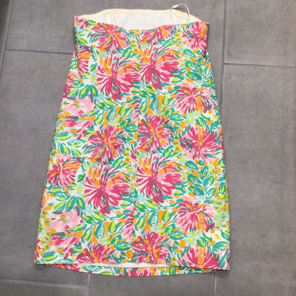 Lilly Pulitzer Keetan Strapless Dress in Classic White Little Lilet 0 - Picture 3 of 9